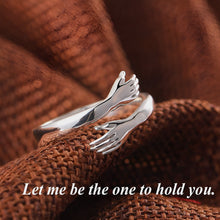 Load image into Gallery viewer, Hugging Silver Couple Rings