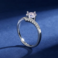 Load image into Gallery viewer, Crown Moissan Diamond Silver Ring