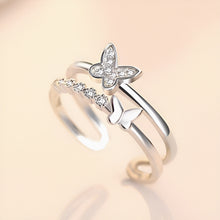 Load image into Gallery viewer, Graceful Butterfly Silver Ring