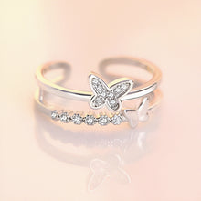 Load image into Gallery viewer, Graceful Butterfly Silver Ring