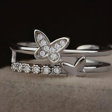 Load image into Gallery viewer, Graceful Butterfly Silver Ring
