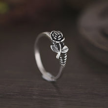 Load image into Gallery viewer, Vintage Antique Rose Silver Ring