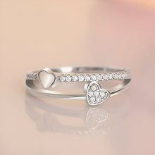Load image into Gallery viewer, Heart Layered Silver Ring