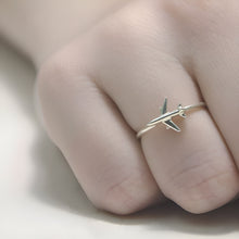 Load image into Gallery viewer, Travel Airplane Silver Ring