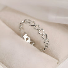 Load image into Gallery viewer, Linked Love Open Hearts Silver Ring