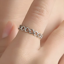 Load image into Gallery viewer, Linked Love Open Hearts Silver Ring