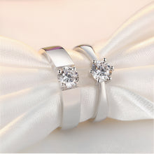 Load image into Gallery viewer, Attractive Crystal Silver Couple Rings
