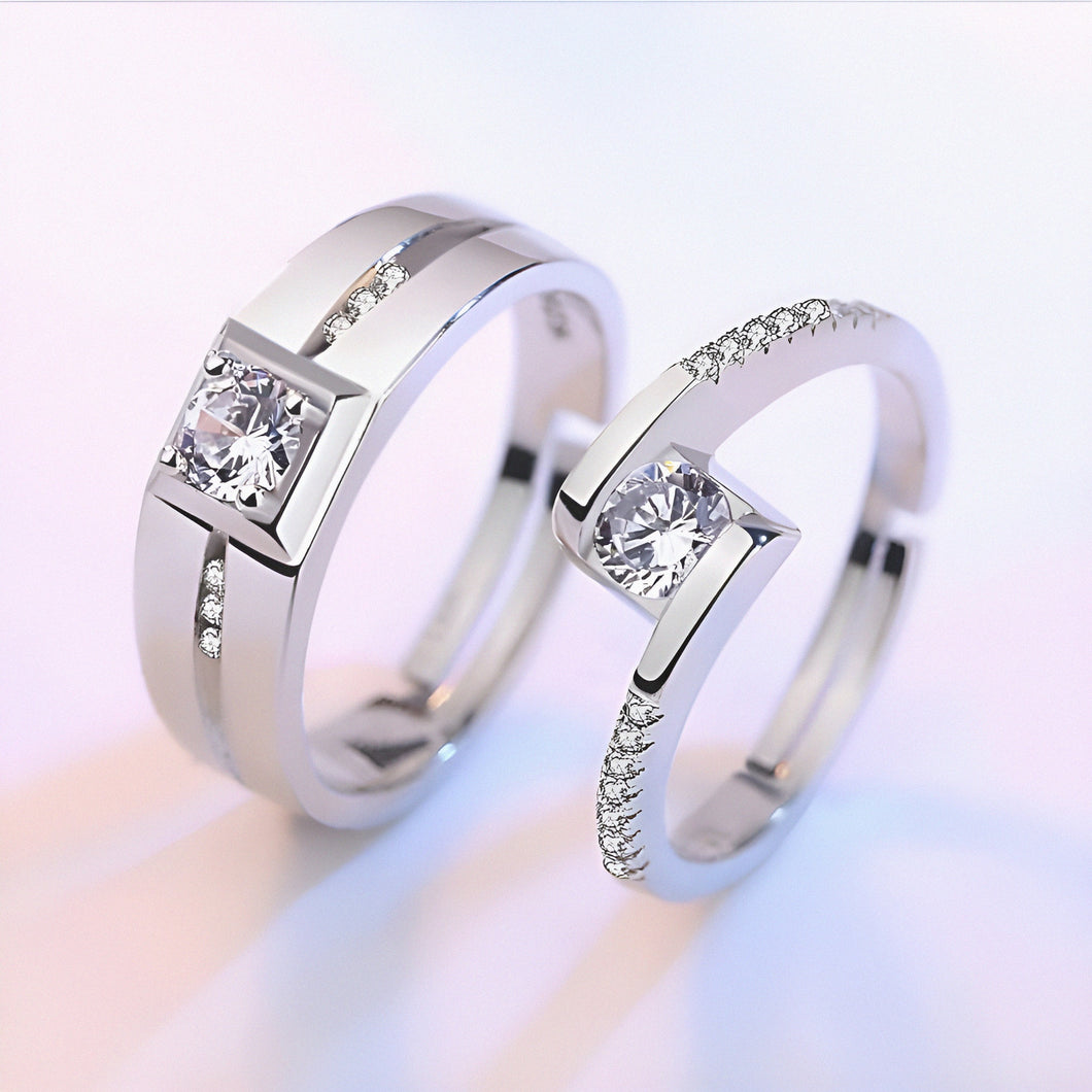 Indelible Charm Silver Couple Rings