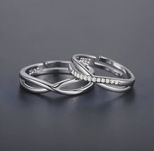 Load image into Gallery viewer, Stylish Criss Cross Infinity Silver Couple Rings
