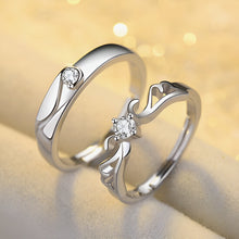 Load image into Gallery viewer, Silver Glowing in Love Couple Rings
