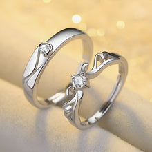 Load image into Gallery viewer, Silver Glowing in Love Couple Rings