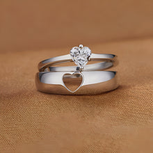 Load image into Gallery viewer, Silver Embrace Heart Couple Rings