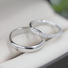 Load image into Gallery viewer, Diamond Pave Band Silver Couple Rings