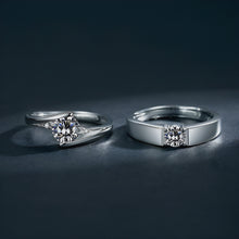 Load image into Gallery viewer, Classic Stunning Scarlet Silver Couple Rings