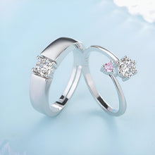 Load image into Gallery viewer, Attractive Stylish Pink Odessa Silver Couple Rings