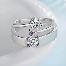 Load image into Gallery viewer, Attractive Stylish Pink Odessa Silver Couple Rings