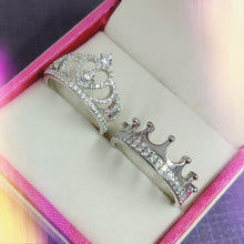 Load image into Gallery viewer, Luxury Queen Crown Silver Couple Rings
