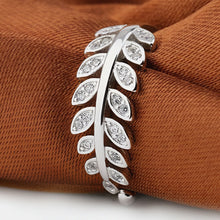 Load image into Gallery viewer, Silver Zircon Leaf Ring