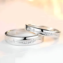 Load image into Gallery viewer, Silver Heart beat Couple Rings