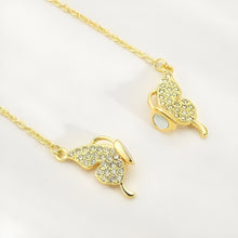 Load image into Gallery viewer, Crystal Diamond Magnetic Butterfly Silver Necklace