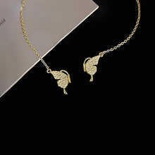 Load image into Gallery viewer, Crystal Diamond Magnetic Butterfly Silver Necklace