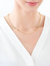 Load image into Gallery viewer, Paperclip Silver Necklace 18K Gold Finished