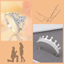 Load image into Gallery viewer, Princess Crown Silver Elegant Silver Couple Ring
