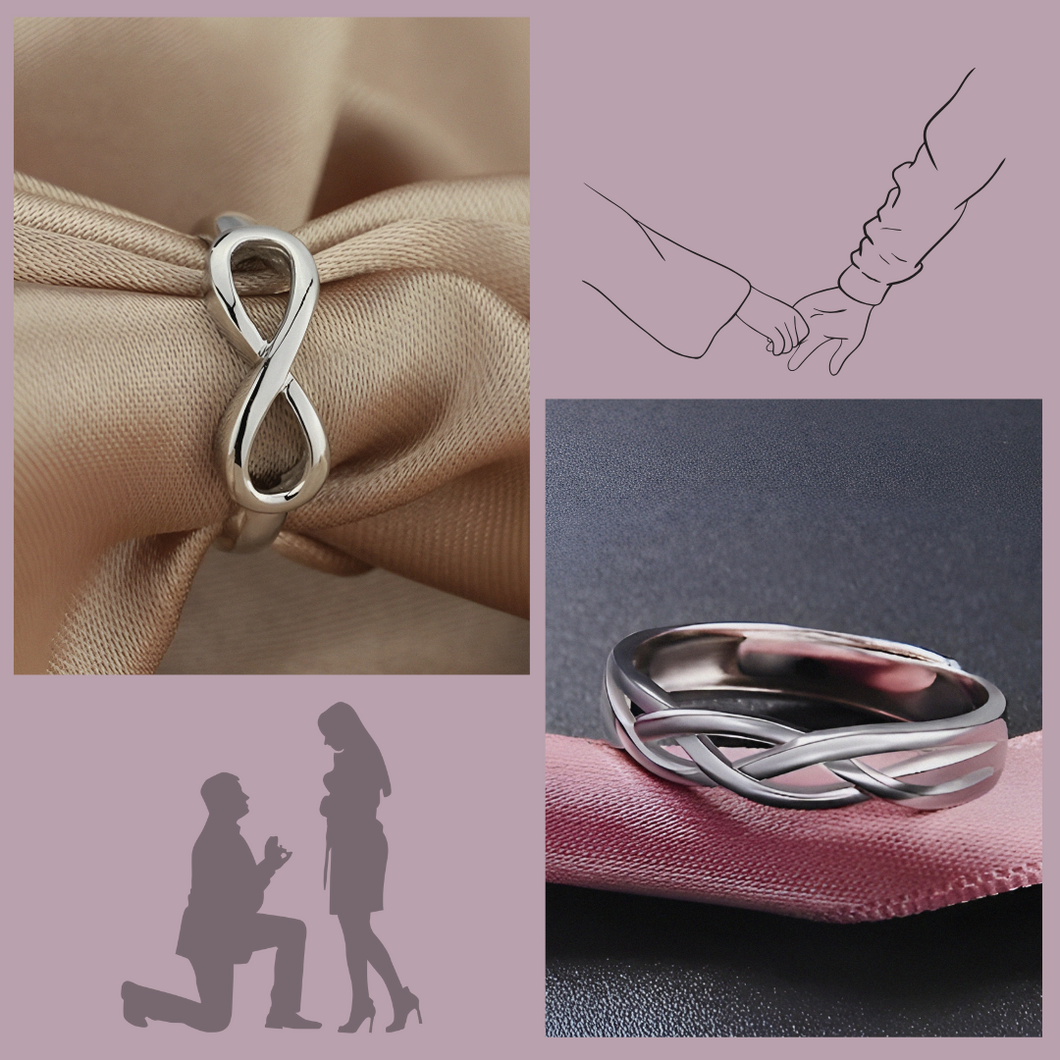 Unique Infinity Silver Couple Ring