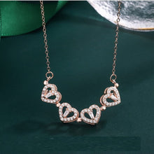 Load image into Gallery viewer, Magnetic Four Heart Clover Silver Necklace
