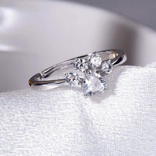 Load image into Gallery viewer, Cute Paw Silver Ring