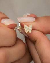 Load image into Gallery viewer, Crystal Swarovski Tiny Butterfly Silver Earrings
