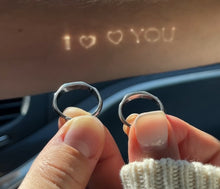 Load image into Gallery viewer, Light Sculpted "I Love You" Silver Couple Rings