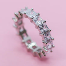 Load image into Gallery viewer, Square Eternity Silver Ring