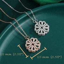 Load image into Gallery viewer, Magnetic Four Heart Clover Silver Necklace