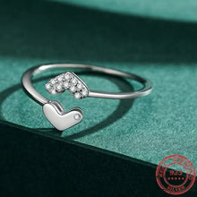 Load image into Gallery viewer, Silver Linked Double Heart Ring