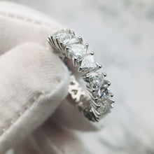 Load image into Gallery viewer, Heart Daimond Eternity Silver Ring