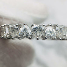 Load image into Gallery viewer, Heart Daimond Eternity Silver Ring