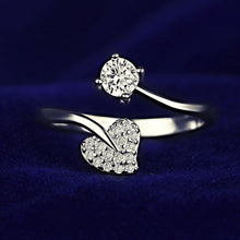 Load image into Gallery viewer, Shimmering Heart Diamond Silver Ring - GIFTED BEAUTY®️