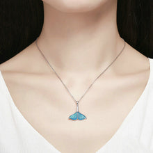 Load image into Gallery viewer, Blue Mermaid Silver Pendant