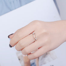 Load image into Gallery viewer, Double Heart Charm Love Silver Ring