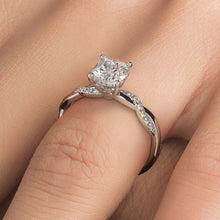 Load image into Gallery viewer, Silver Twisted Shape Princess Diamond Ring