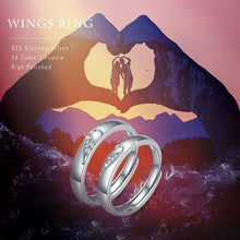 Load image into Gallery viewer, Angel Wings Matching Silver Couple Rings