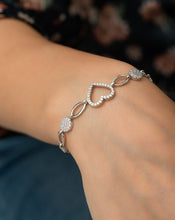 Load image into Gallery viewer, Heart Silver Bracelet
