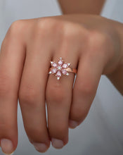 Load image into Gallery viewer, Pink Stone Floral Ring