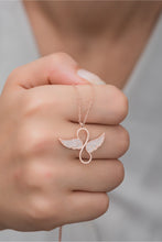 Load image into Gallery viewer, Silver Rose Wing Infinity Necklace