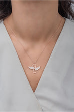 Load image into Gallery viewer, Silver Rose Wing Infinity Necklace