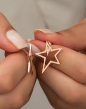 Load image into Gallery viewer, Silver Zircon Stone Simple Star Earrings