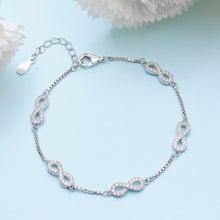 Load image into Gallery viewer, Classic Zircon Infinity Silver Bracelet 
