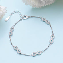 Load image into Gallery viewer, Classic Zircon Infinity Silver Bracelet