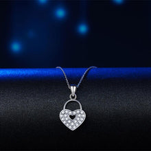 Load image into Gallery viewer, Love Heart Lock Silver Pendant Set